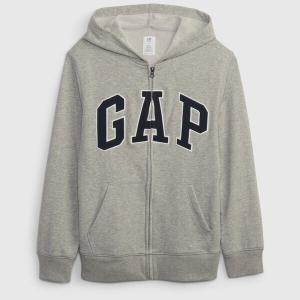 Толстовка с капюшоном на молнии с вышитым логотипом Gap, серый