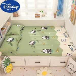 Disney Простыня на резинке из чистого хлопка, детская, кастомный размер, цвет Panda playing in water green