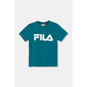 Детская хлопковая футболка Fila, бирюзовый