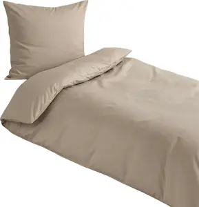 Постельное белье Dream Sleep Uni Mako-Satin 200x200 см + 2x 80x80 см бежевый Traumschlaf