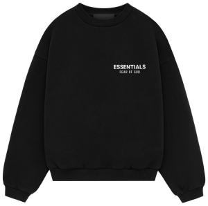Детская флисовая толстовка с круглым вырезом Fear of God Essentials, черная