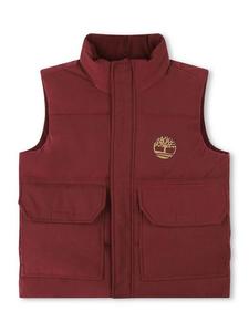Детский логотип водоотталкивающий пуховик-жилет Timberland, Crimson