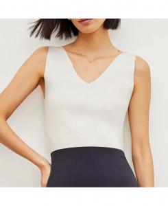 Женская майка Alecia с V-образным вырезом - Eco 365Knit MMLaFleur, Ivory