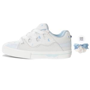 Ollieskate Нескользящие, износостойкие и сбалансированные низкие кроссовки для скейтбординга унисекс белого и синего цвета