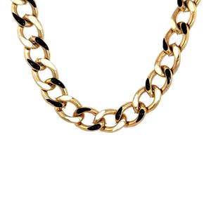 Ожерелье из желтого золота 14 карат с латунной эмалью Savvy Cie Jewels, Oreo