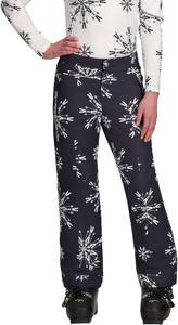 Утепленные и водонепроницаемые зимние брюки Obermeyer Girls Brooke Print с системой продления срока службы, Black With White Skiflake