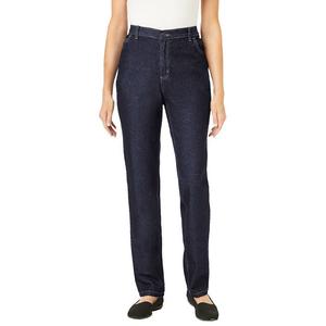 Женщина в женских джинсах размера плюс с идеальной хлопковой резинкой на спине Woman Within, цвет Indigo