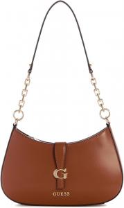 Сумка через плечо GUESS Carrie Top на молнии, Cognac