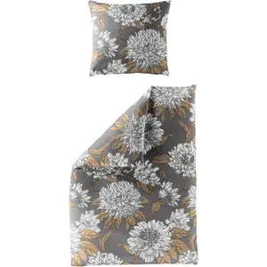 Постельное белье BIERBAUM «4059», мако-сатин, 100% хлопок, легкий в уходе, цветочный, цвет safran