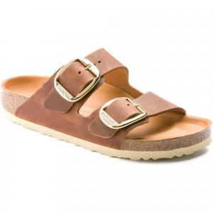 Женские сандалии Arizona с большой пряжкой Birkenstock, Cognac