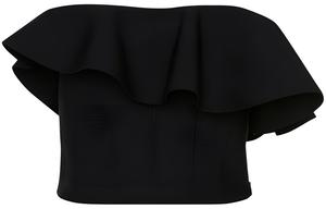 Топ без бретелей с рюшами Alexander McQueen, черный