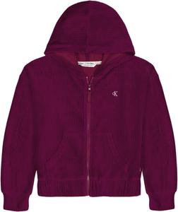 Уютная толстовка с капюшоном Calvin Klein для девочек с длинными рукавами, Rib Velour Purple Potion