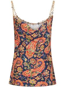 Rabanne топ с принтом пейсли и цепочкой, синий
