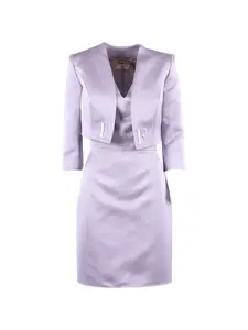 Комплект: жакет и платье с украшением в виде букв Elisabetta Franchi, фиолетовый