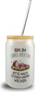 Стакан для питья Шоколадная кома с бамбуковой крышкой, ребенок на шоколадных яйцах speecheese