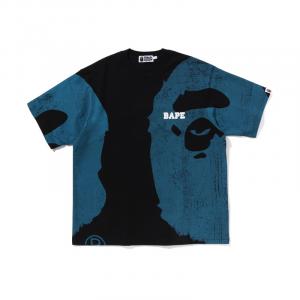 Футболка Bape Water Print Ape Head Relaxed Fit II A BATHING APE, черный