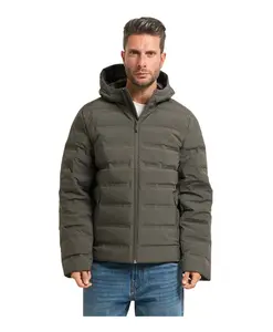 Зеленое стеганое пальто с капюшоном Calvin Klein, зеленый