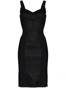 Жаккардовое платье миди с цветочным узором DOLCE & GABBANA, черный