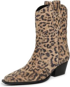 Женские ковбойские ботинки Free People Cat Nap в стиле вестерн, Leopard Suede