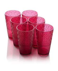 Набор из 6 акриловых стаканов для холодного чая Victoria Certified International, ruby