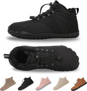 Зимние походные ботинки SIOSNETA, теплые ботинки на снег с нулевым перепадом, на легком слипе, минималистичные теплые ботинки, нескользящие снегоступы, широкие ботинки для женщин и мужчин, черный