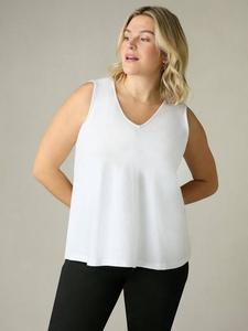 Хлопковый вестиб с V-образным вырезом Curve Live Unlimited, White