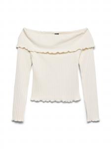 VERO MODA Лонгслив 'VMMollie' из шерсти белого цвета