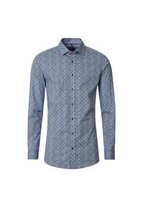 Мужская деловая рубашка с принтом, облегающая боди Venti, синий