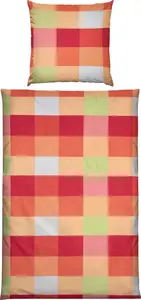 Постельное белье , розово-оранжевое, 1x 135x200 см + 1x 80x80 см Erwin Müller