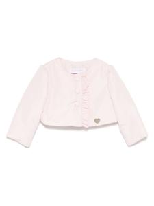 Monnalisa куртка с оборками, розовый