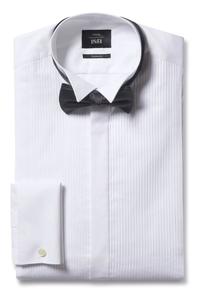 Белая рубашка приталенного кроя с воротником и складками MOSS, белый