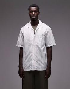 Рубашка свободного кроя из текстурированного поплина цвета «кремовый» Arket