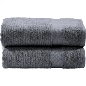 Набор полотенец Deluxe из 2 шт., однотонные цвета, гостиничное качество из высококачественного махрового полотна Done., антрацит