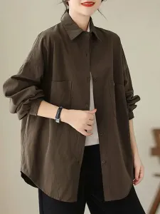 Повседневная рубашка оверсайз для женщин Doux Belle, цвет Brown
