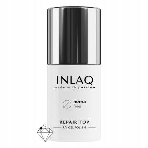 INLAQ Top Coat Hybrid 6 мл, не требующее вытирания, резиновое глянцевое покрытие, без содержания HEMA