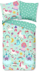 Пододеяльник Good Morning 135x200 + 1* 80x80 см - единорог, принцесса, радуга Muller Textil