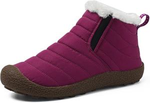 Женские водонепроницаемые зимние ботинки для снега, ортопедические ботинки на молнии с мягкой меховой подкладкой, легкие теплые нескользящие уличные ботинки для женщин Generic, High-Top Purple-Red