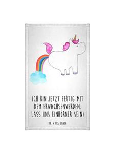 Mr. & Mrs. Panda Белое полотенце с изображением пукающего единорога и надписью