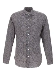 Рубашка с узором Barba, серый
