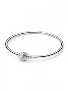 Браслет с блестящей застежкой в виде бочки Pandora, серебро