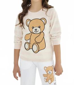 Бежевый свитшот с принтом медведя Sasha+Z