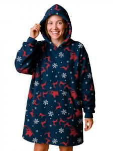 Уютная толстовка с капюшоном X-MAS большого размера, свитер-одеяло с изображением Санты, синего цвета United Labels