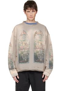 Who Decides War Выцветшая толстовка бежевого цвета