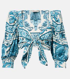 Принтованный кроп-топ Adriana Degreas, синий