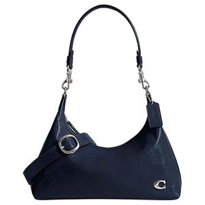 Кожаная сумка через плечо Juliet Cow, унисекс, темно-синий COACH