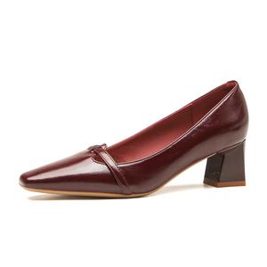 TATAYA Женские туфли на платформе с массивным каблуком 5 см бордовые, цвет Burgundy