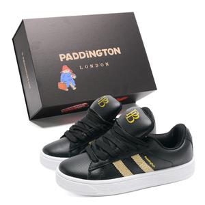 Paddington Bears Износостойкие и легкие низкие скейтерские кроссовки унисекс черно-золотые, цвет Black Gold