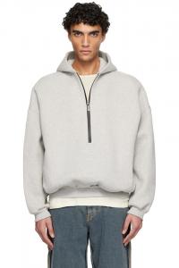 Fear Of God Спортивная толстовка серого цвета с застежкой-молнией до середины груди