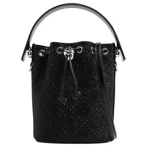 TORY BURCH Монограмма Хлопковая Мини Сумка Через Плечо Женская Черная