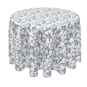 Круглая скатерть, 100% полиэстер, круглая 90 дюймов, пастельные тропические листья